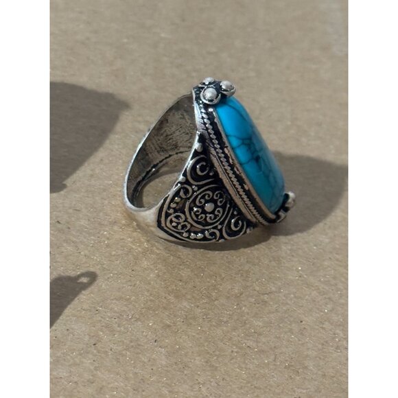 Beonon Tiger Eye Natural Gemstone Sterling Silver Jewelry Ring & Ear Ring Set - Picture 3 of 5